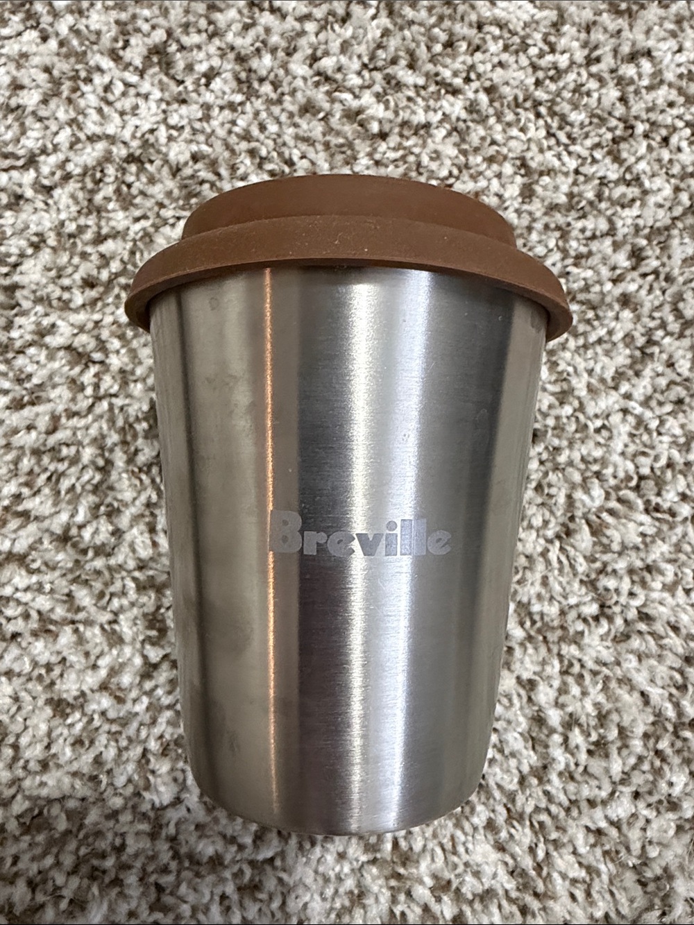 2 Breville Stainless Steel Cup with Brown Silicone Lid